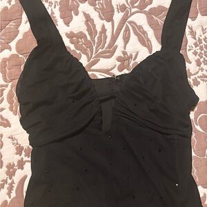 Windsor Black Zip-Up Top